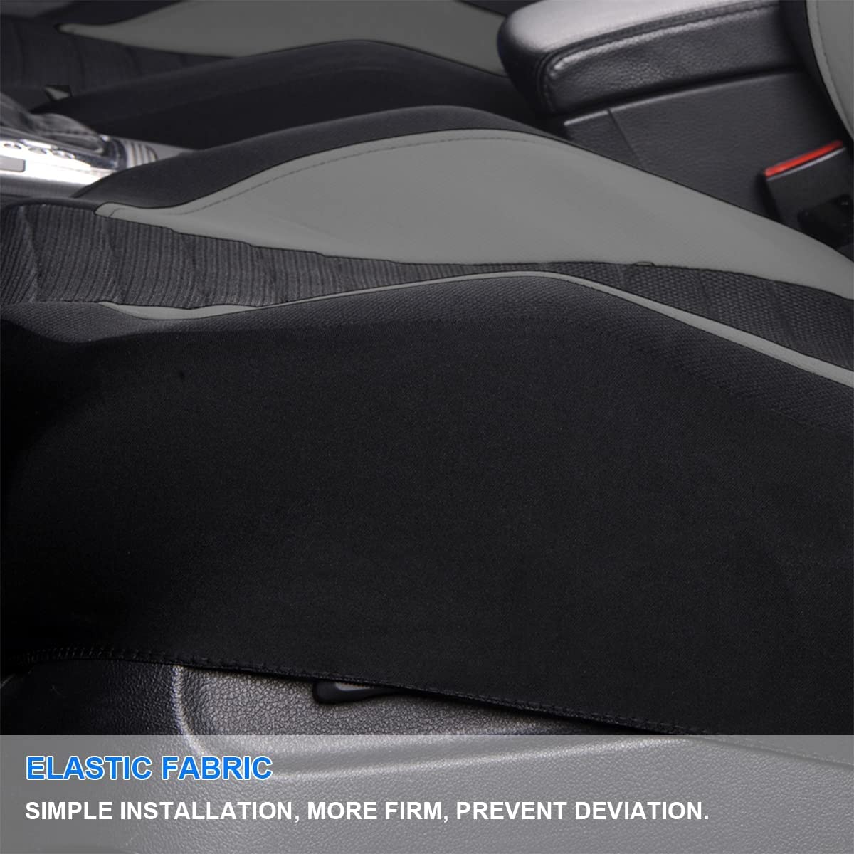 CGEAMDY Anteriori Auto, 2 Pezzi Coprisedili Universale Auto Anteriori Di Lusso, Bordi Elasticizzati, Compatibile Con Airbag Laterale, Set Copri-Sedile per Guidatore E Passeggero (Grigio)