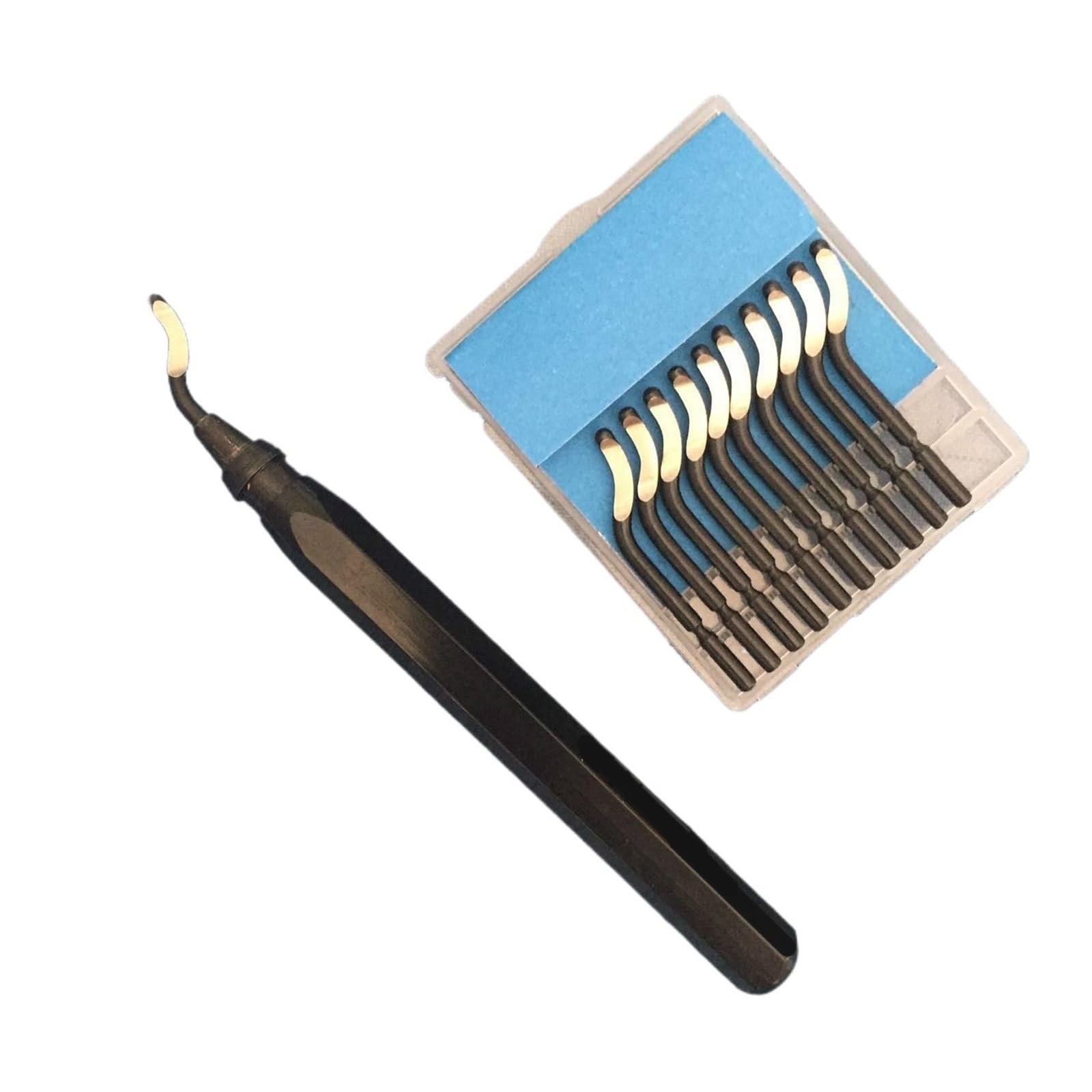 Gratschneider Kunststoff/Aluminium/Kupfer grat verarbeitung Werkzeuge RB1000 + 10 PCS BS1010/BS1012/BS1018/BK3010 Einsätze Hand entgraten Werkzeug(RB1100 X BS1010)