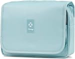 Narwey Sac de toilette suspendu Femmes Voyage Articles de toilette Sac de maquillage cosmétique Organisateur imperméable pour les filles (Green Leaf)