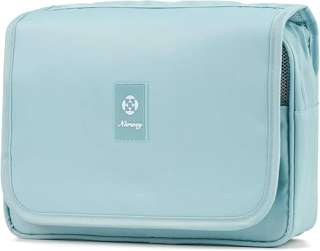 Travel Hanging Toiletry Wash Bag Makeup Cosmetic Organizer for Women Girls Kids Waterproof (Sky Blue)