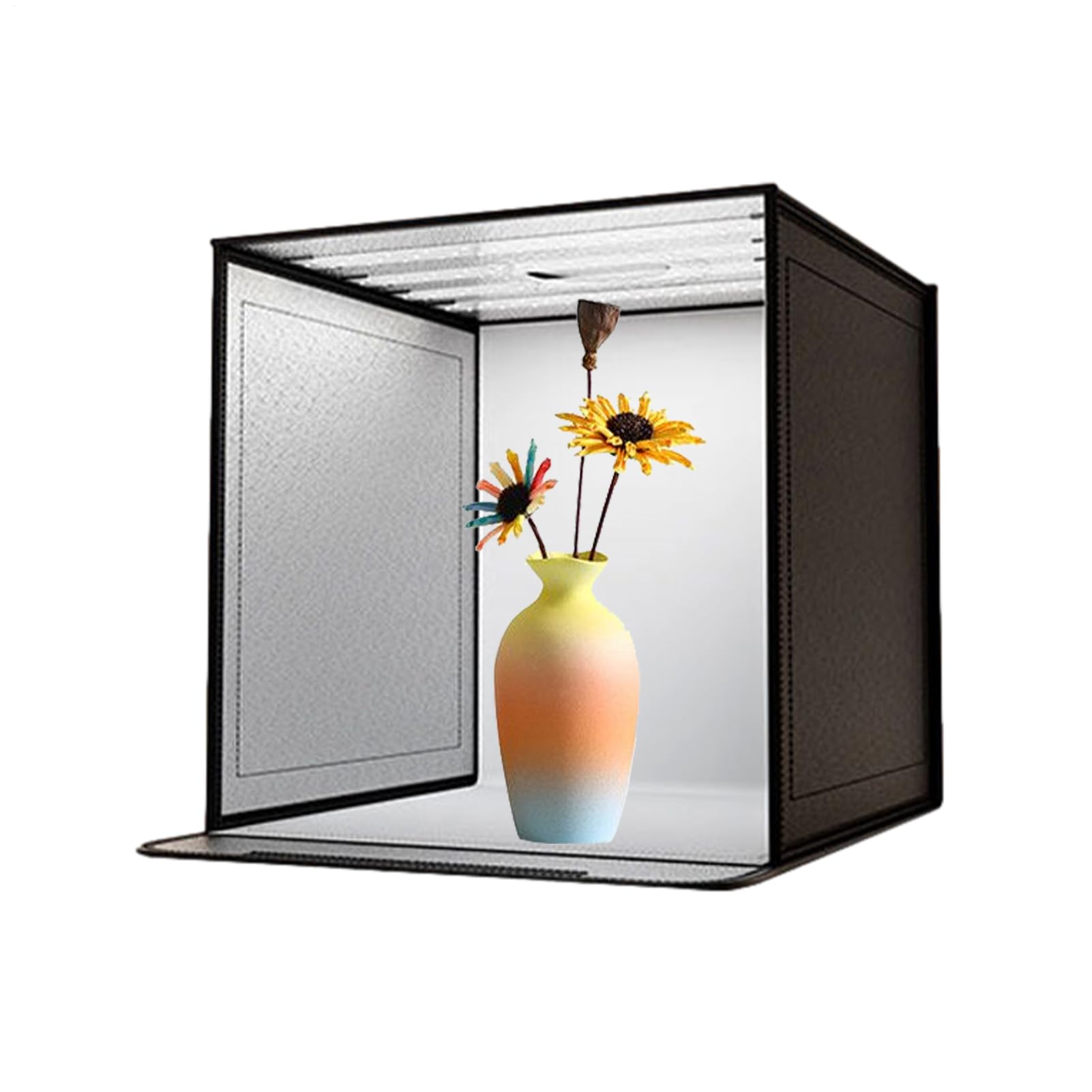 Boîte Photo Portable 44 x 44 cm - Cabine de Studio Pliable - Kit d'éclairage LED à intensité Variable - Cube Photo Compact - Boîtes Photo Professionnelles avec Maquillage, Bijoux, Accessoires Faits à