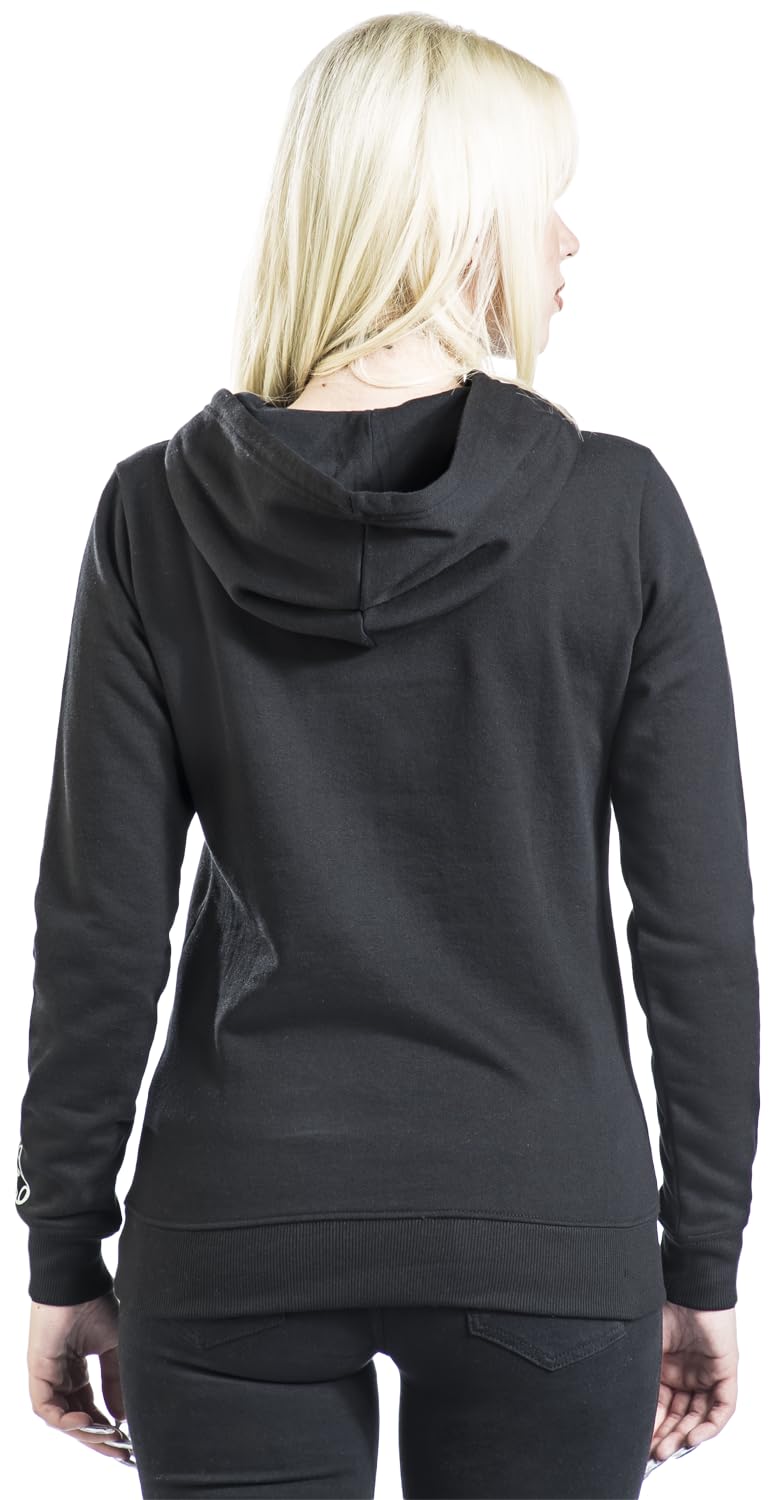 Mickey Mouse Minnie & Topolino So Sweet Donna Felpa con Cappuccio Nero 65% Cotone, 35% Poliestere Regular