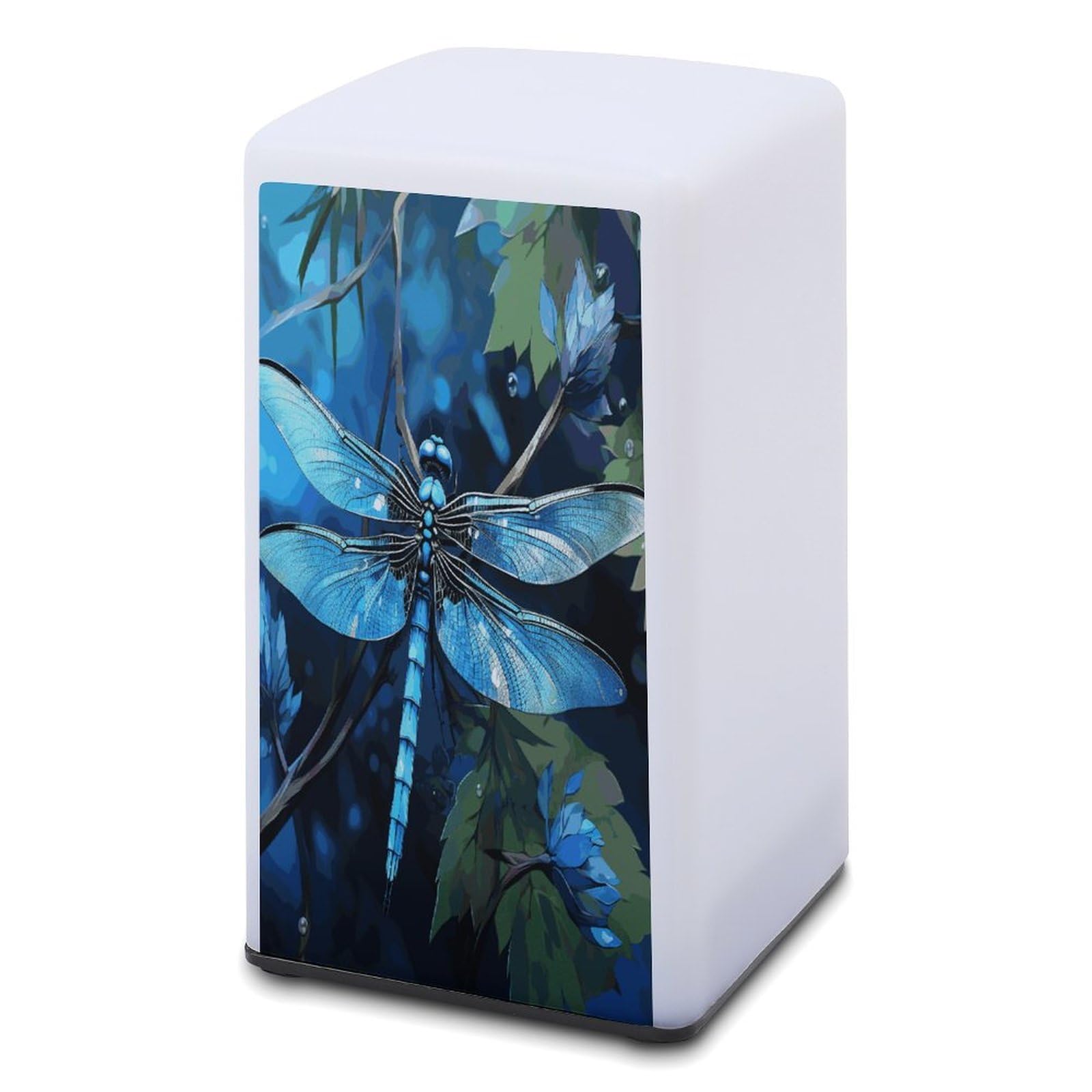 JTREHY Small Art Blue Dragonfly Table Lamp for Bedroom Minimalist Nightstand Lamp Waterproof Eye Caring Table Lamp Modern Bedside Table Lamp for Living Room Bedroom Office