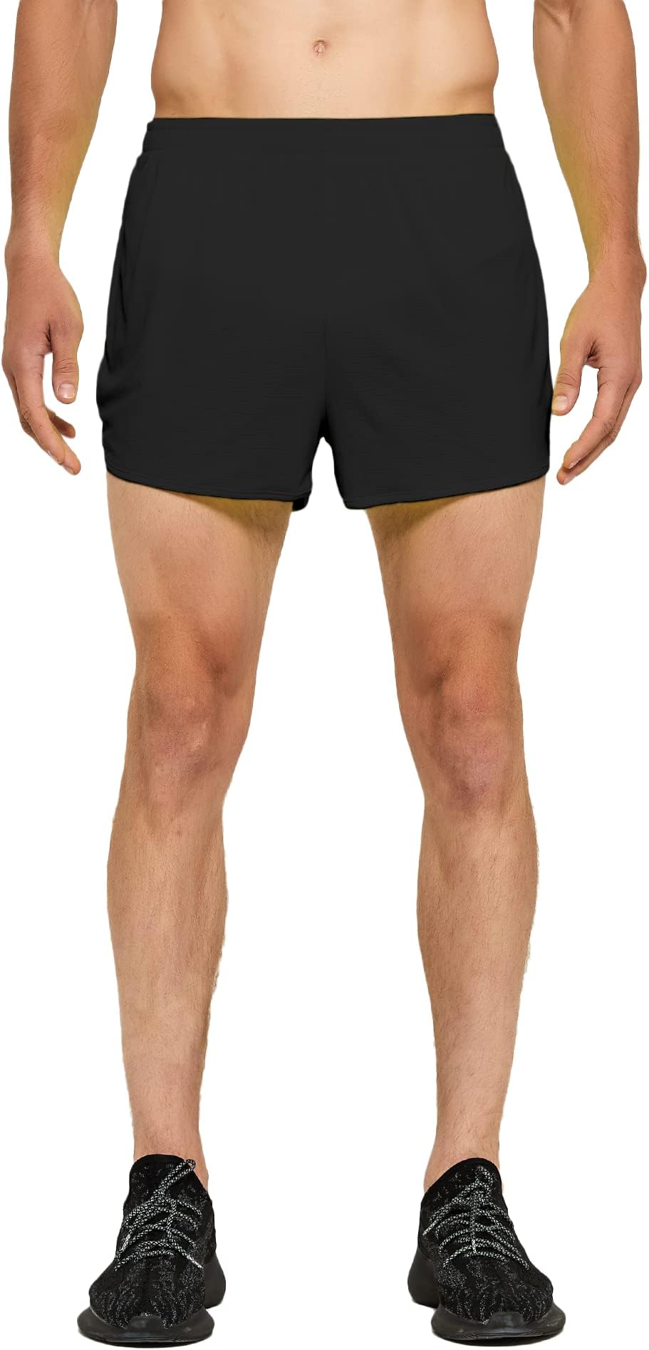 Men's 3" Neon Running Shorts - Bright Split-Leg Racing & Marathon Shorts with Liner for Speed Training