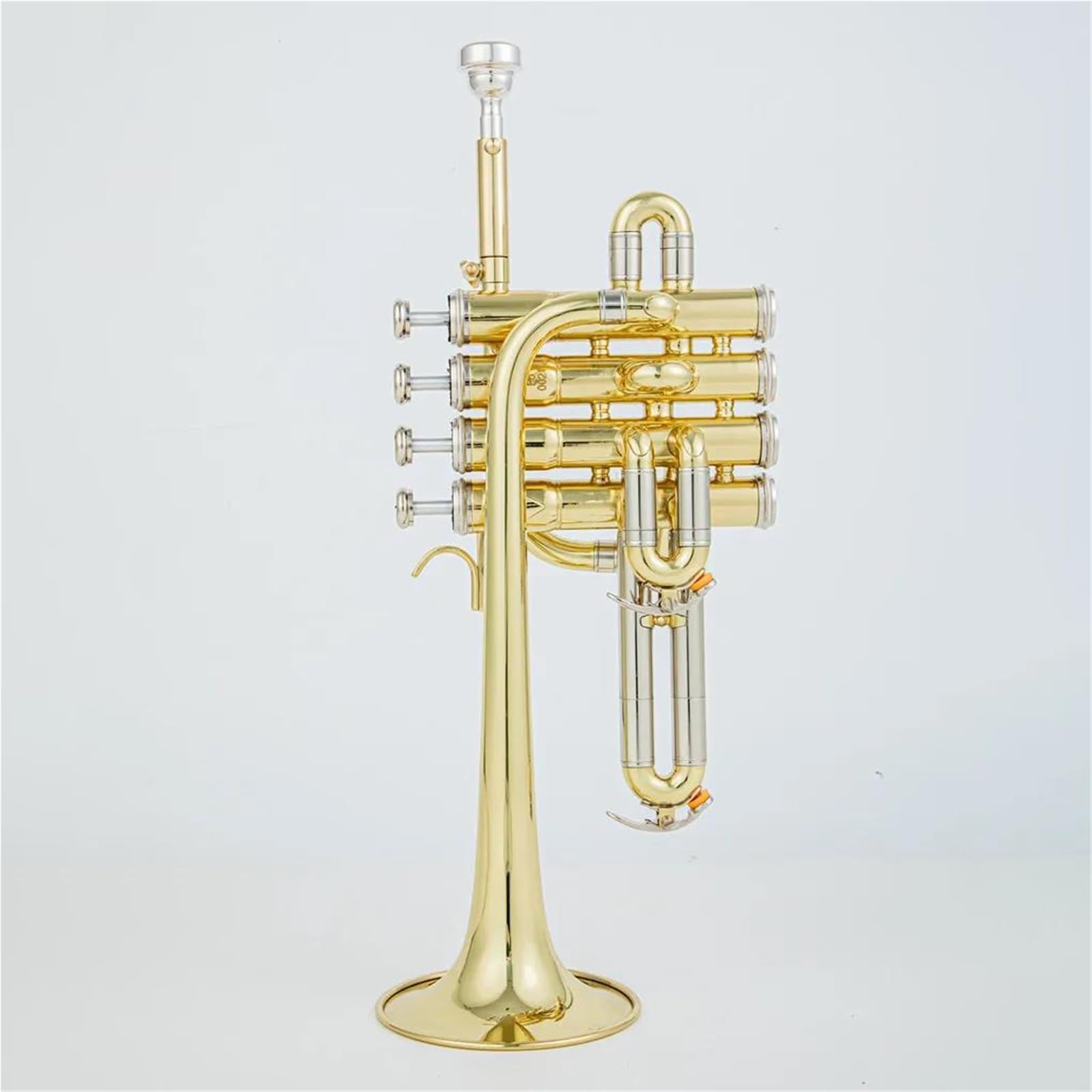 Trompete Professionelle Hochtrompete Bb Piccolo Trompete Messing Gold Silber Lackoberfläche Trompete(Gold)