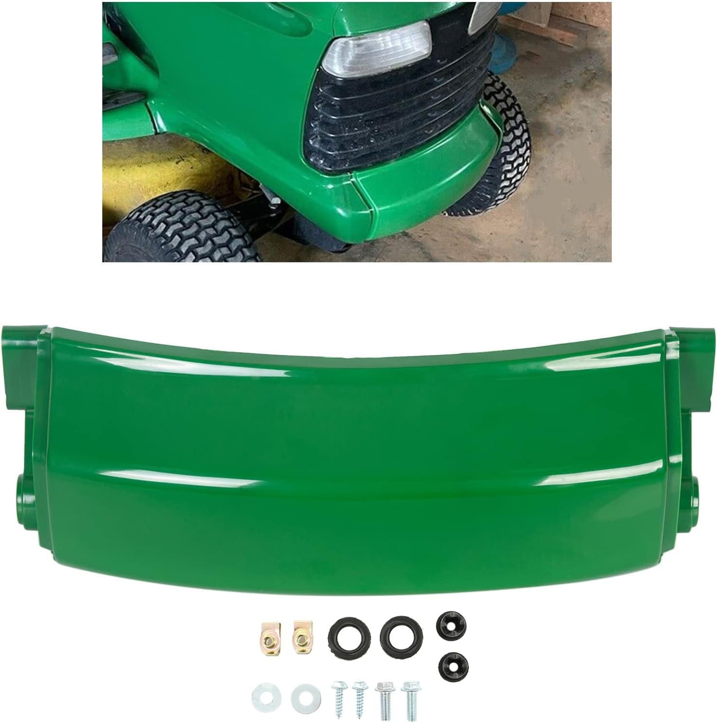 ECOTRIC Front Bumper with Hardwares Compatible with John Deere LT133 LT155 LT166 LT150 LT160 LT170 LT180 LT190 LT Series Tractor Replacement for AM128998