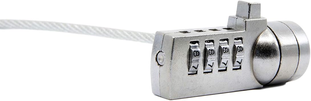TRIXES Combination Coded Laptop Lock – Keyless- Cut -Resistant Cable - 1m length - Security Notebook Computer Cable Lock - Suitable for Business, Office and Home | Cut resistant wire, coded access, theft prevention, office equipment, computer protection