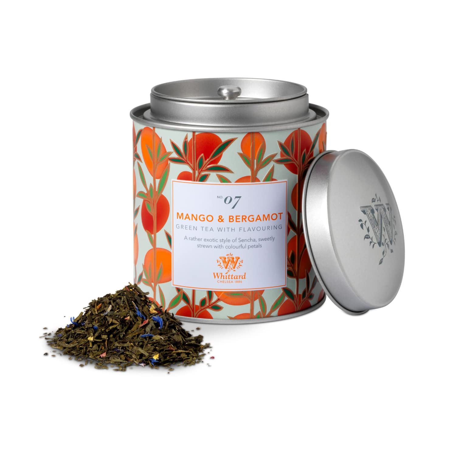 Whittard Tè Verde Aromatizzato al Mango & Bergamotto in Foglia Sfusa - 1 x 100 Grammi