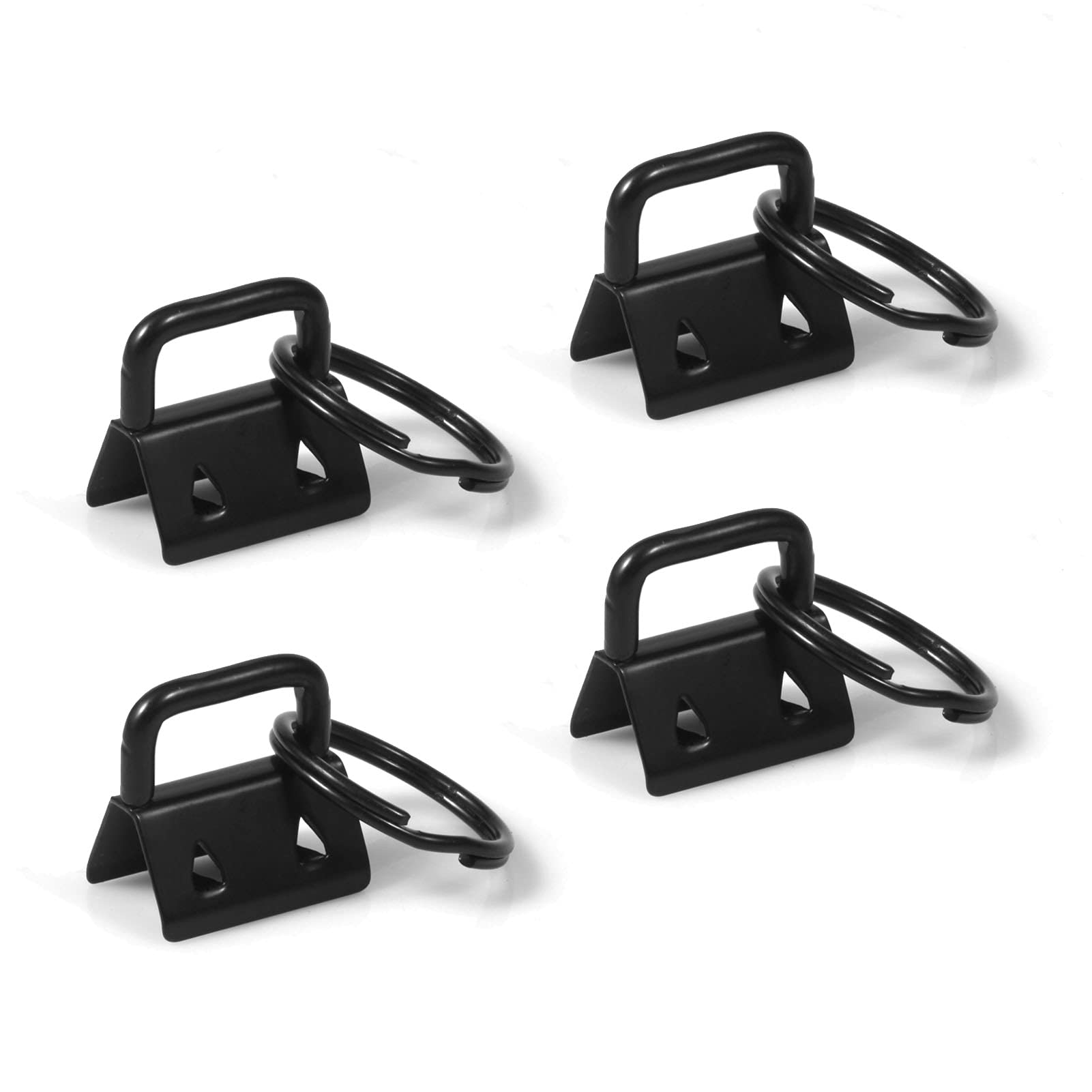 Speedwox Dark Black 25Pcs 0.8 Inch Key Fob Hardware Set, Keychain Wristlet With Split Ring, For Ribbon Webbing