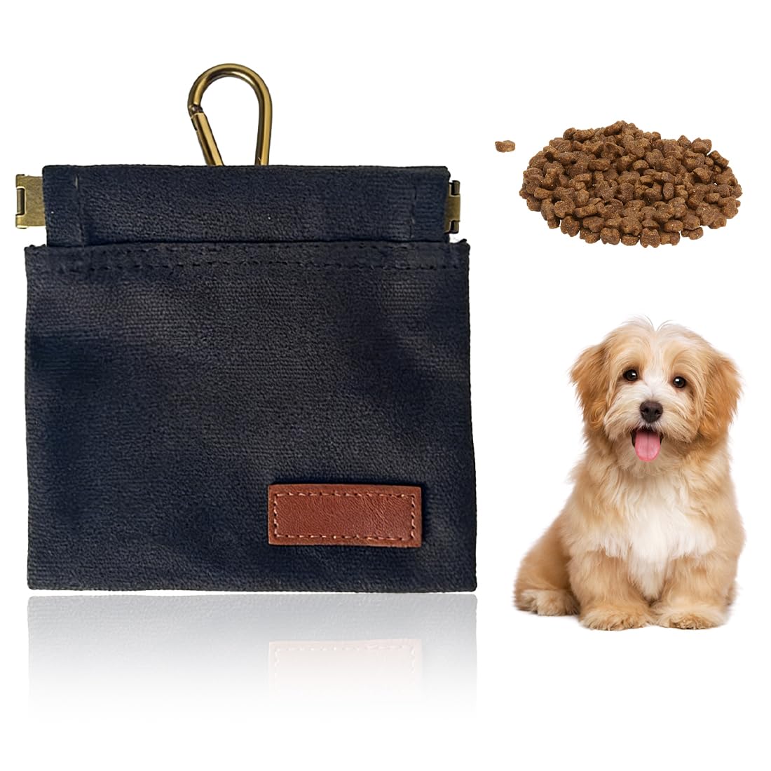 1 Pezzi Borsa Addestramento Cani con Porta Snack Integrato, Mani Libere e Moschettone, Porta Crocchette per Cani - Accessorio per Addestramento Professionale per Passeggiate, Agility