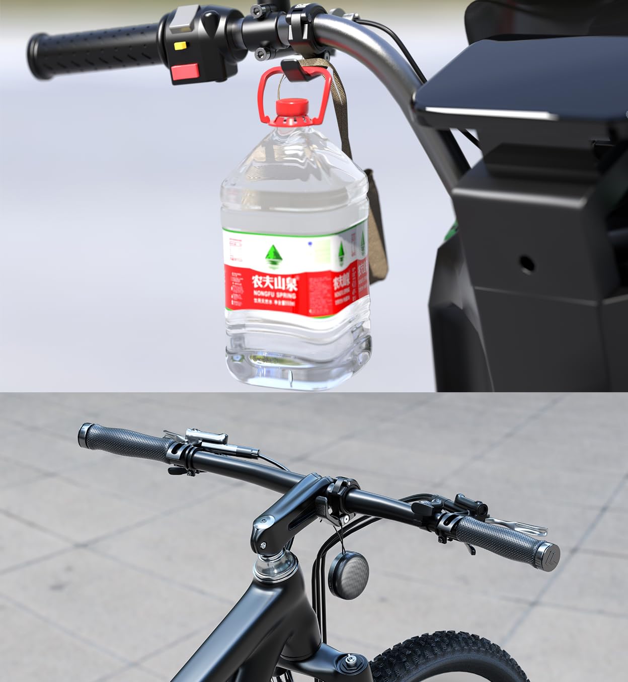 iMESOTU Haki na kierownicę motocyklową, 5 kg, wytrzymały składany hak ze stopu aluminium, szybkie odpinanie, do roweru, hulajnogi elektrycznej, 22-25,4-28,6 mm, kierownica do kasku/torby na zakupy, 2