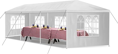 Tienda de campaña con dosel, 10 x 30 pulgadas, para fiestas, bodas, toldo resistente con 5 paredes laterales extraíbles para patio trasero,