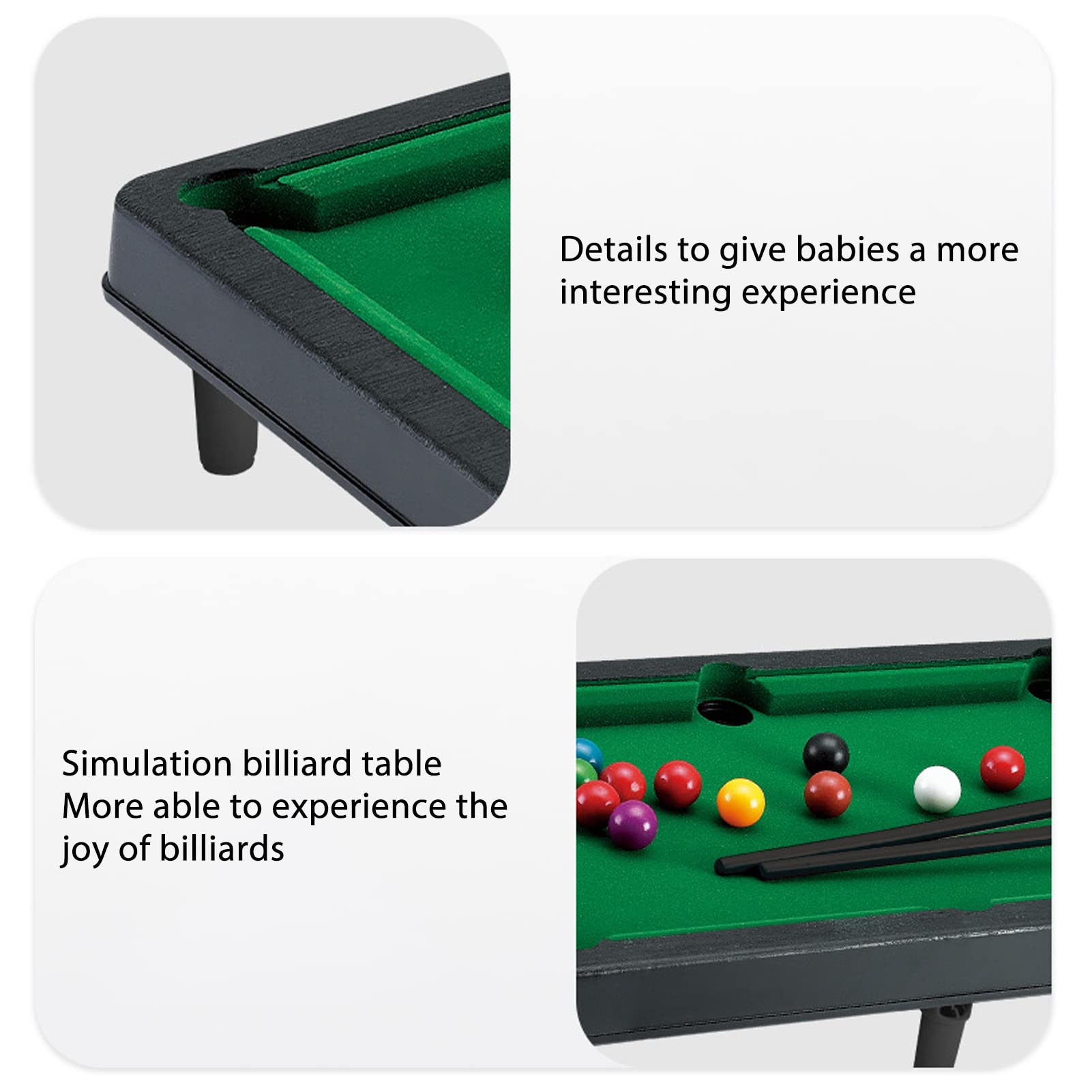 Miniature Pool Game Set, Mini Pool Table Simulation Interactive Compact Decorative for Office