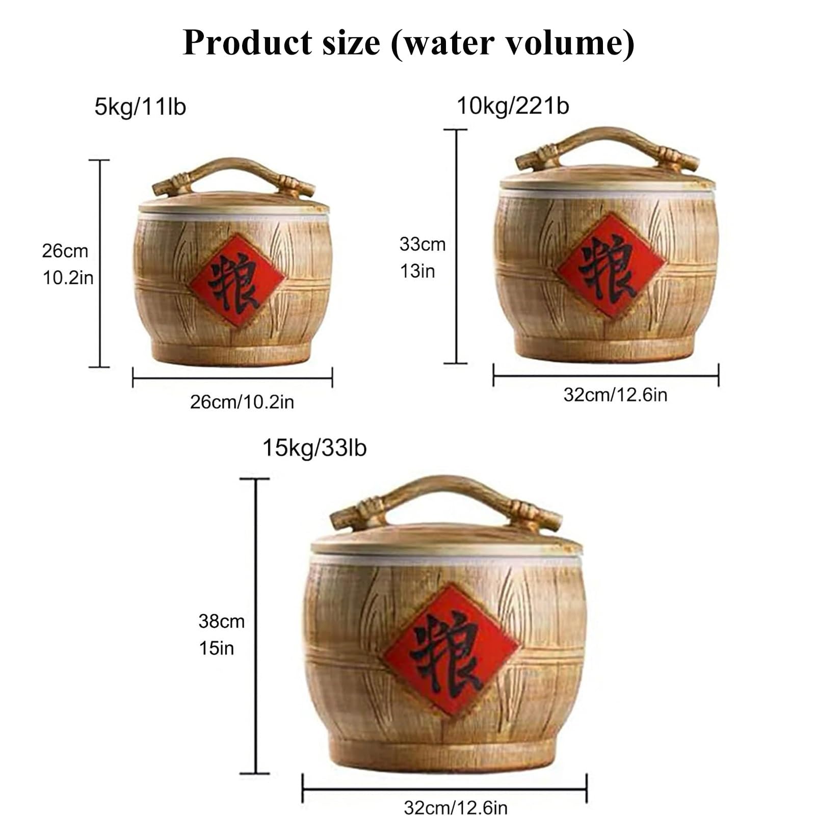 Recipientes Altos Para Almacenar Alimentos, ANCHOS Y PROFUNDOS, Recipientes Herméticos Para Almacenar Alimentos En La Despensa De La Cocina, Recipientes De Cerámica Decorativos Chinos, Para Cereales(3