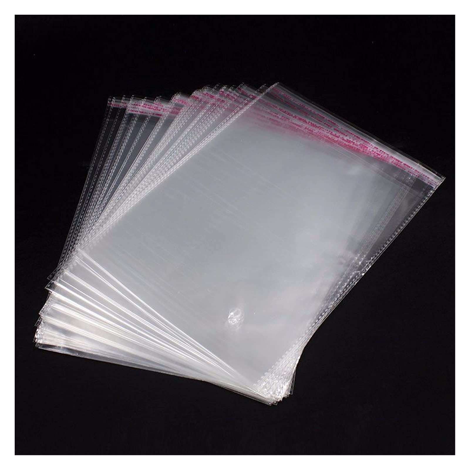 MURUI DZ 100pcs 21CM width Clear Self-adhesive Cello Cellophane Bag Self Sealing Plastic Bags for Clothing fruit Packing Resealable Bag Y1109 (Color : 100pcs, Gift Bag Size : 21x26cm)