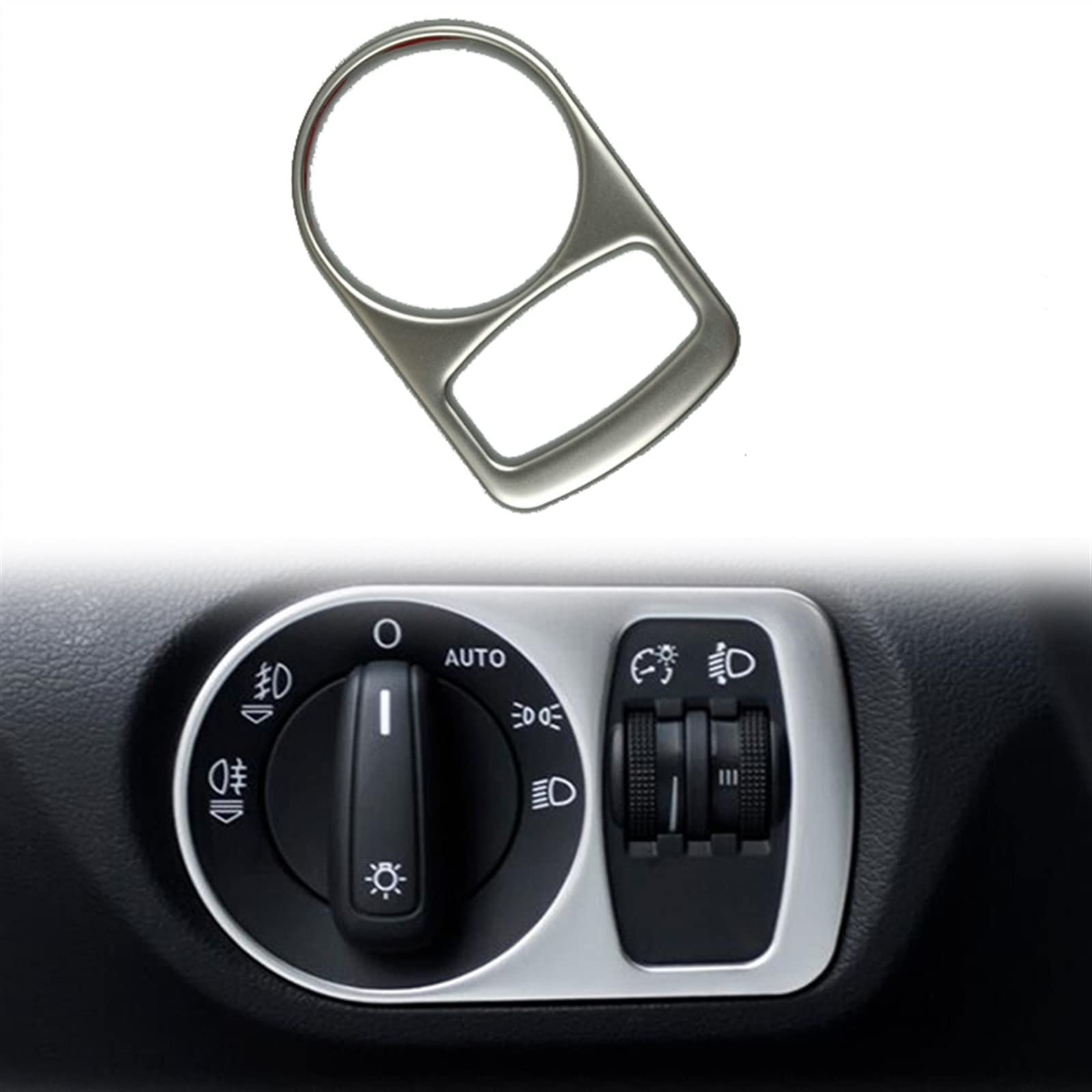Cornice Decorativa Per Interruttore Fari – Acciaio Inox Argento Per Q3 2012-2018, Protezione E Stile Per I Pulsanti Della Console
