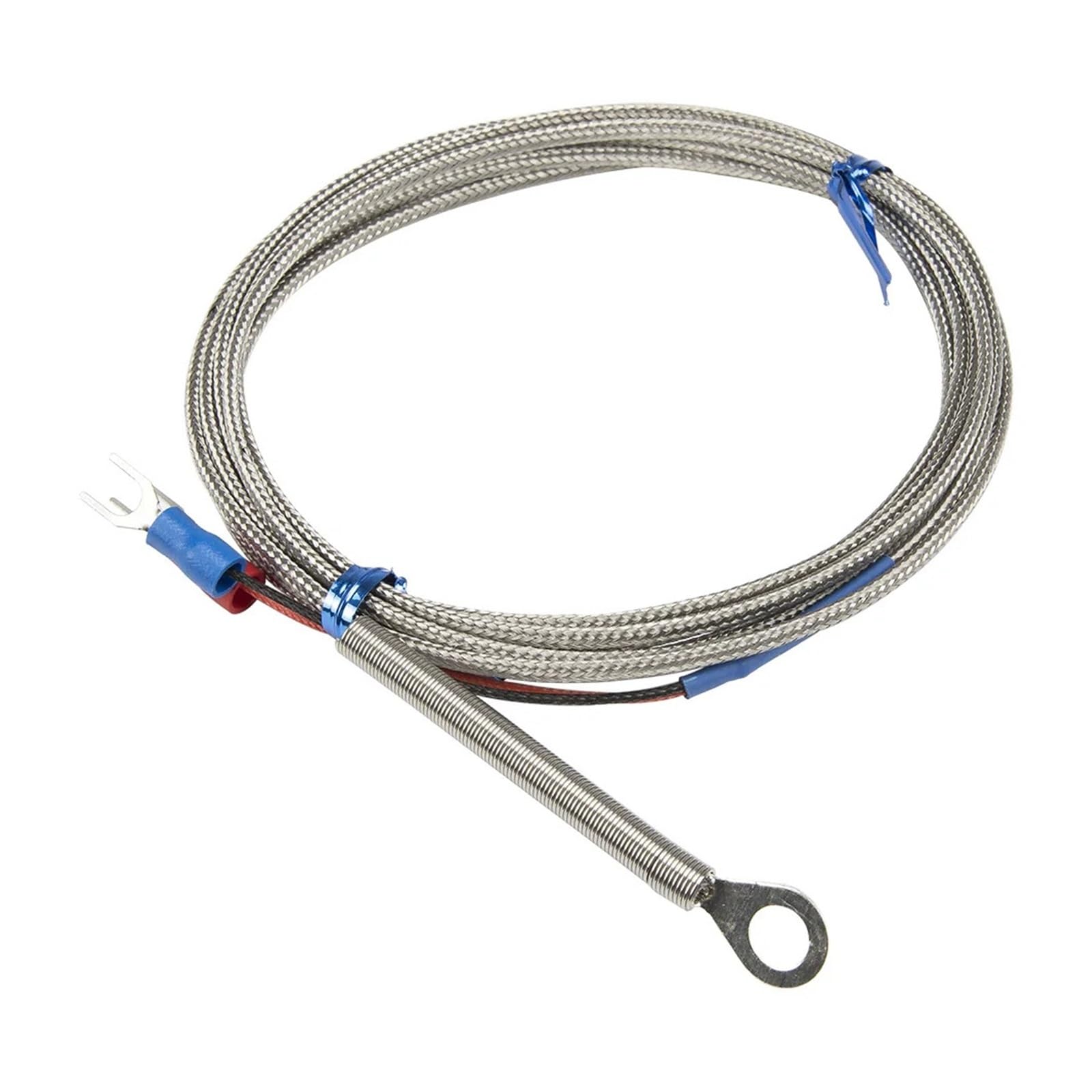 FTARR01, Typ 2 m, abgeschirmtes Metallkabel mit 5 mm, 6, 8, 10, 12, 14 Durchmesser, Lochringkopf, Thermoelement-Temperatursensor(K 5mm Hole)