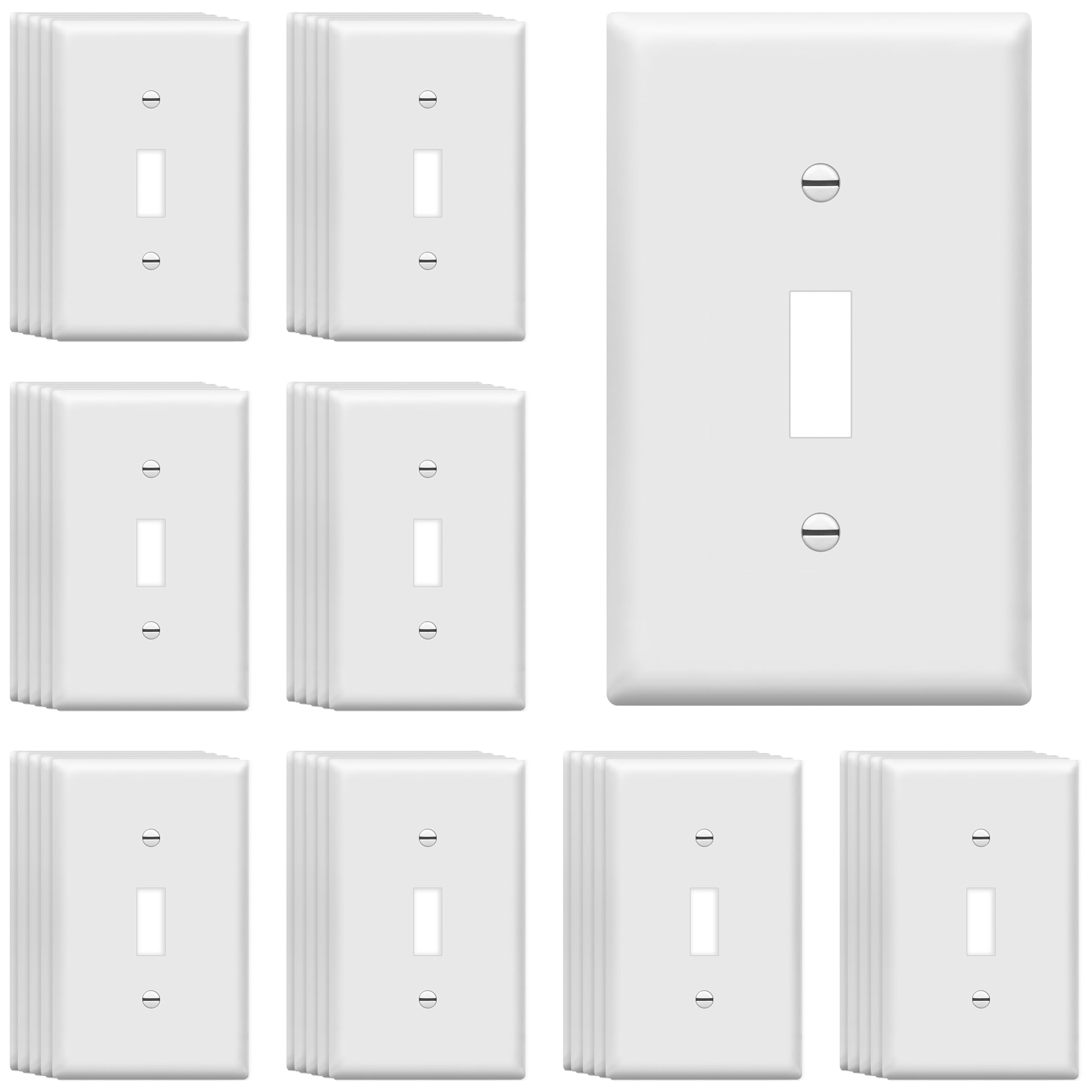 ENERLITES Toggle Switch Plates - 5 Pack, Durable & White -8 ENERLITES Toggle Switch Plates - 5 Pack, Durable & White -8