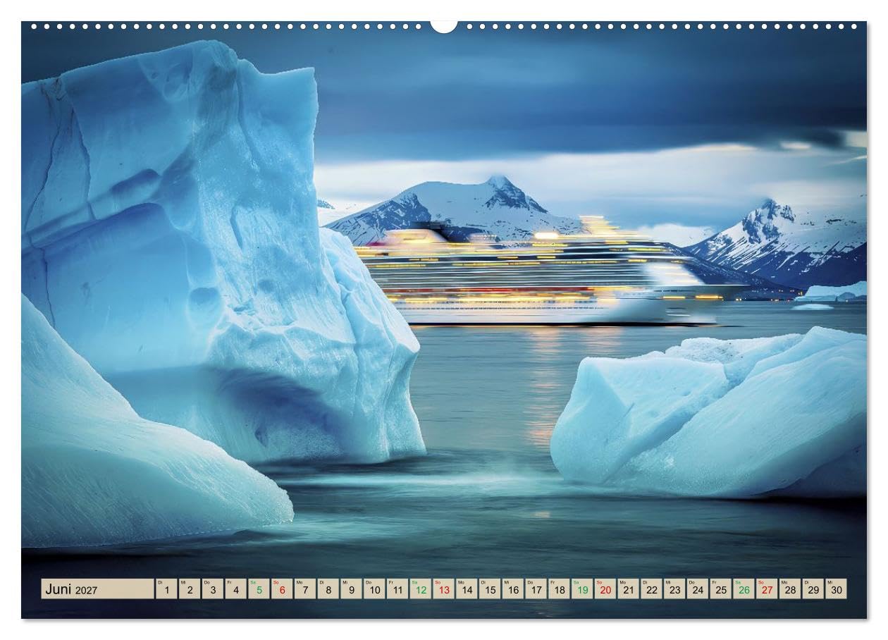 CALVENDO · Eisberge in Langzeitbelichtung (Kalender 2027) | DIN A2 Querformat · Wandkalender · Langzeitbelichtungs‑Motiv, das die majestätische Ruhe der Arktis sichtbar macht