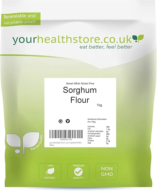 yourhealthstore Premium Whole Grain Gluten Free Sorghum Flour 1kg (Sweet White)