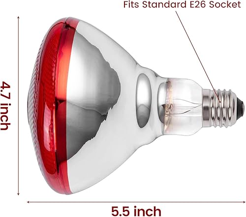 Miniatura 6 de YEAOI Bombilla infrarroja de 250 W para reptiles, luz roja, mantiene el calor
