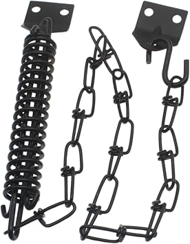 1set Screen Door Chain Storm Door Protector Chain and Spring Heavy Duty Storm Door Closer Black