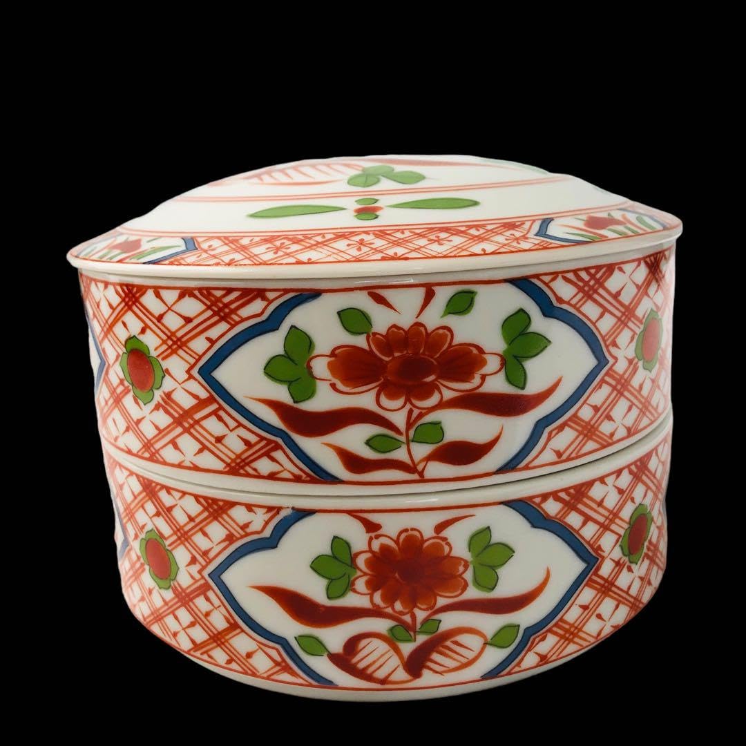 Amazon.co.jp: 有田焼 色絵 たち吉 橘吉 赤絵 二段重 重箱 蓋