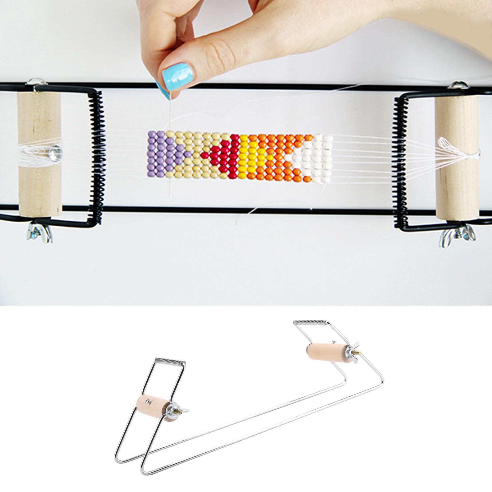 Machine à Tisser Perles Colorées - Pour Bracelets, Colliers, Bijoux DIY - Dimensions 29,5x6,8x9 Cm - Inclut Perles Et Accessoires - 12