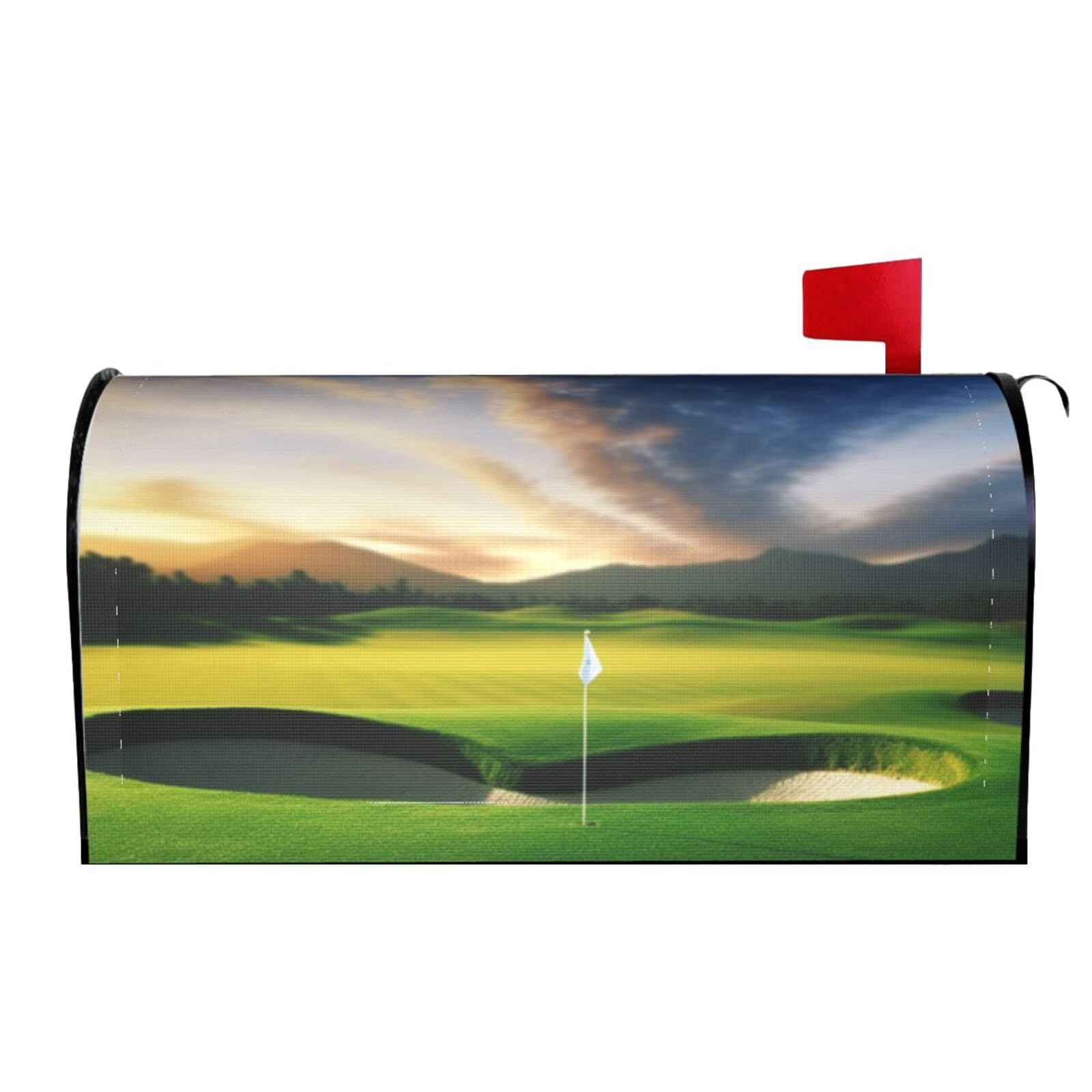 Spring Summer Mailbox Covers Magnetic Letter Post Box Cover Golf Course Mailbox Wrap Decoration Mailbox Post Cover for Garden Yard Outside Welcome Decor 25.5x21 in