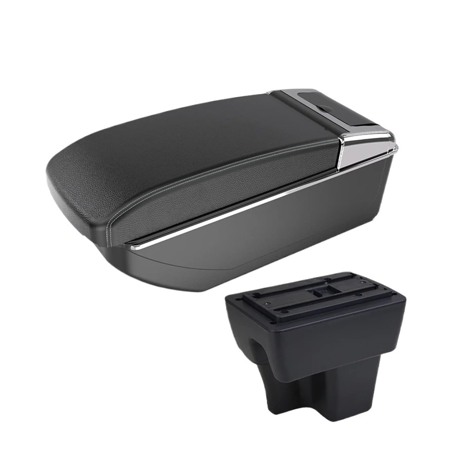 Umdjju B3 Black White Nousb For Proton For Wira Center Console Interior Storage Box Raised Armrest Usb Accessories Specific Car Models Car Centre Console Armrest Box(B3 Black White Nousb)
