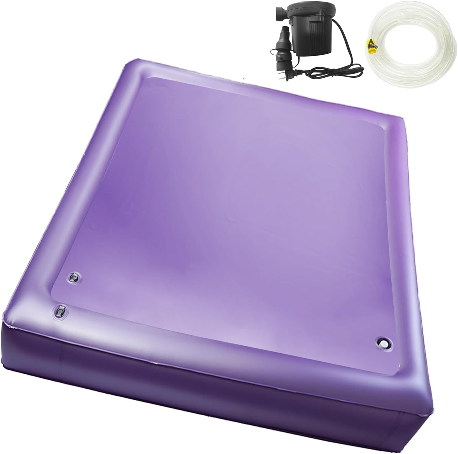 Full Wave Water Mattress for Adults, Softside Free Flow Design, Heavy Duty Thick PVC Water Bed with Water Hose, Electric Air Pump, Ergonomic, Portable & Foldable (Queen-60" x80")