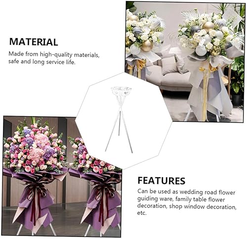 Miniatura 9 de SEWACC Soporte de columna de jarrón de metal, 1 unidad, estante de flores de plástico, mesa de comedor blanca, soporte para maceta de flores