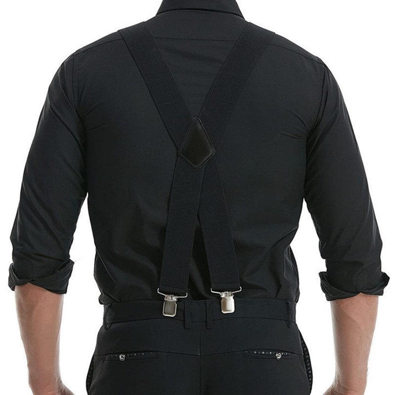 Bretelles Homme Larges Réglable Élastique, Bretelles pour Hommes avec de 4 Clips 5 cm de Large en Forme X, en Métal Extra Fort Bretelles Homme Larges et Vintage