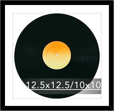 JCJMY 12.5x12.5 Inch Vinyl Record Frame 10x10 Mat Vinyl Record Album Cover Poster Display Picture 10x10 Inch with Mat 12.5x12.5 Inch Without 12.5x12.5 Inch with Plexiglass, Black