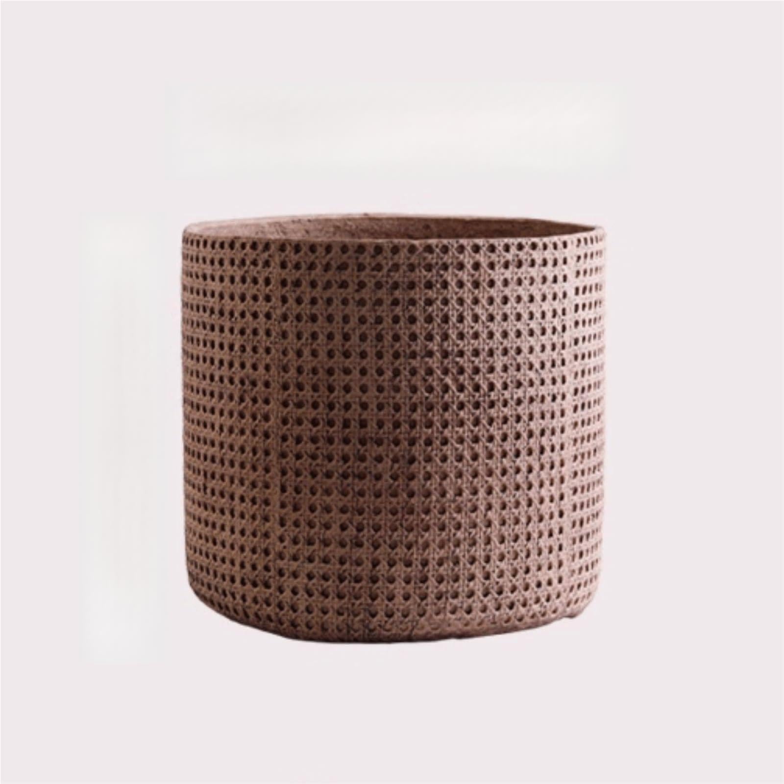 guiling-1986 Pots for Plants Large Bamboo-Style Woven Nordic Terracotta Floor Planter For Indoor Plants, Lemon Trees, And Flowers Flower Pot(Large)