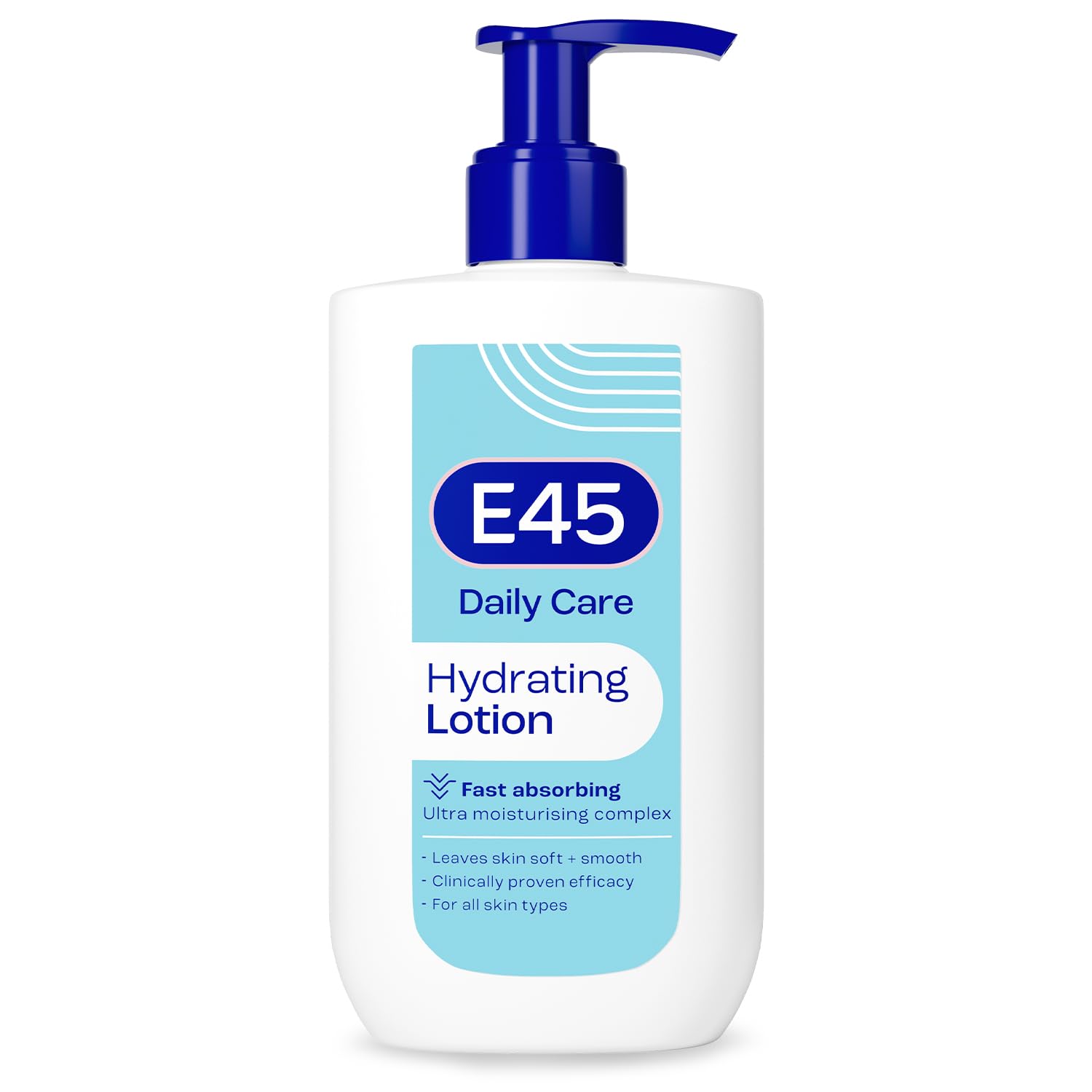 E45 Daily Lotion 400 ml for all Skin Types – Hydrating Non-Greasy Lightweight Moisturiser - Perfume-Free Long Lasting Body Face Hand Cream - Dermatologically Tested