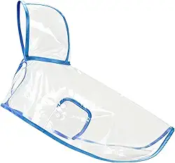 Capa de Chuva Pet Impermeável Proteção Cachorro Grande Médio Pequeno Porte Passeio Chuva VIDA(Azul transparente,XL)