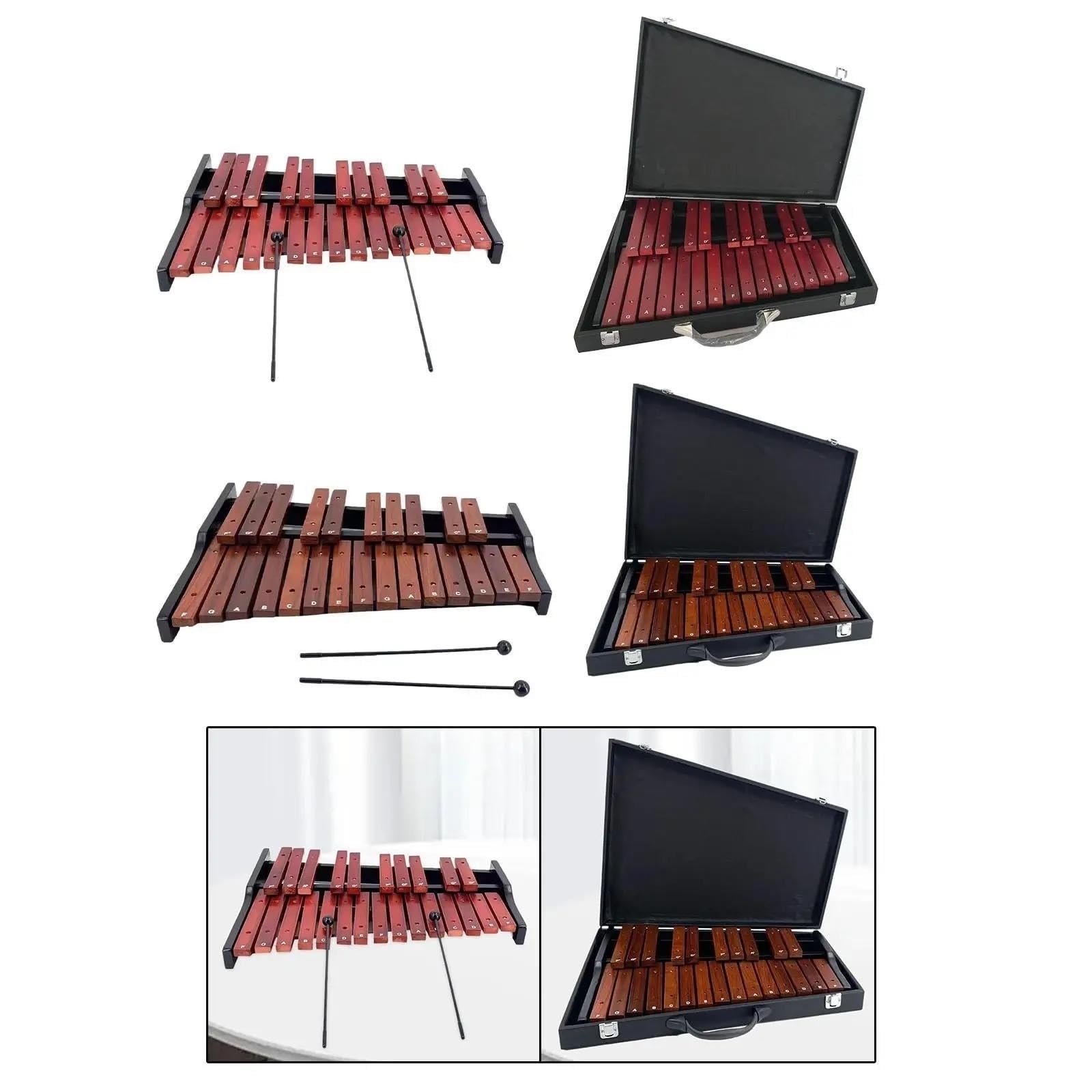 Xylophon-Instrument Für Erwachsene Anfängerinstrument 25-Noten-Xylophon Aus Holz Für Musikunterricht Live-Konzert(D case)