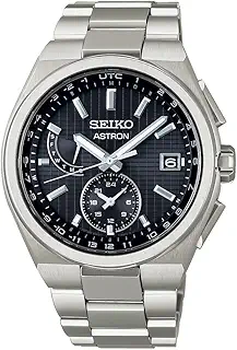 [セイコーウオッチ]ASTRON SBXY067 メンズ腕時計 日本製 ソーラー電波修正 ワールドタイム機能・日付曜日カレンダー搭載 文字盤ブラック 純チタン製ケース・バンド