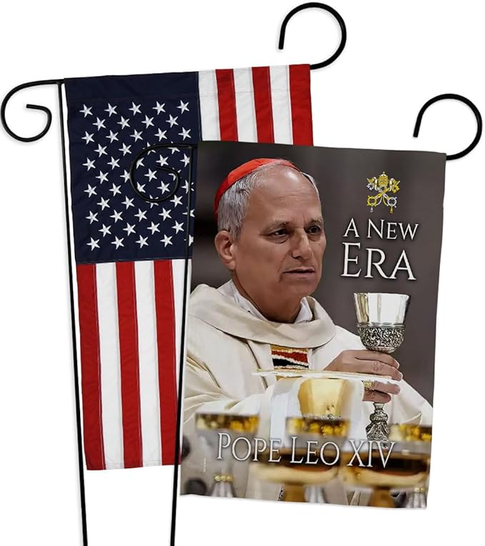 American Flags for Outside House Wall Canvas Poster Patriotic Decor 4th of July Picture Prints Poster Vatican Grave Decoration Papal Door Yard Sign Catholic Memorabilia Gift