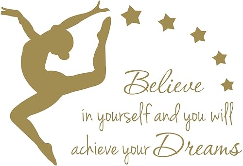 Miniatura 9 de Adhesivo decorativo para pared, 33 x 24 pulgadas, diseño de figuras de gimnasia y danza, diseño de estrellas, mural artístico, decoración del hogar,