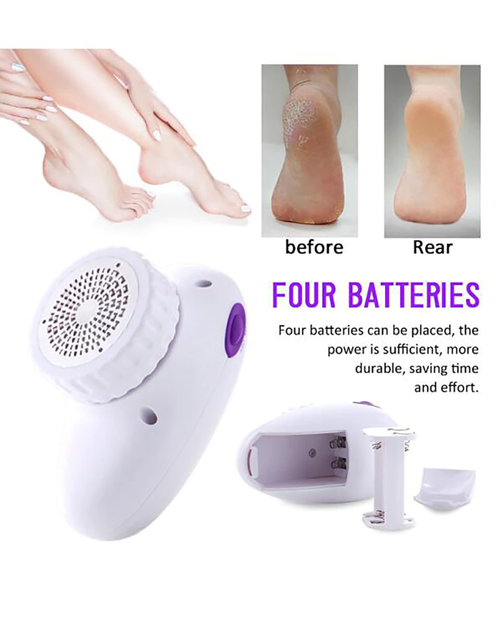 Lima eléctrica multifunción para pies y removedor de Callos, Amoladora de pies, Herramientas Profesionales de pedicura para Piel Seca Muerta/Agrietada