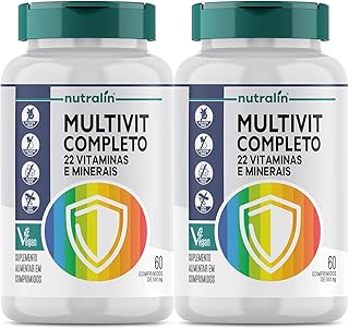 Combo 2 Multivitaminico Vitaminas Minerais A-z 60 Capsulas Nutralin
