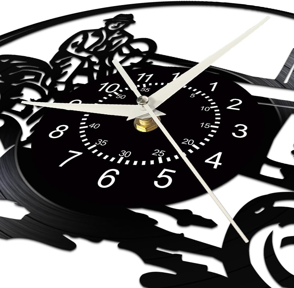 Farmhouse Wall Clock, 12 Inch Farmer on Tractor Wall Clock, Silent Quartz Non Ticking Battery Operated Vintage Decorative Analog Vinyl Record Clock Wall Watch for Farmhouse Farmers Gifts