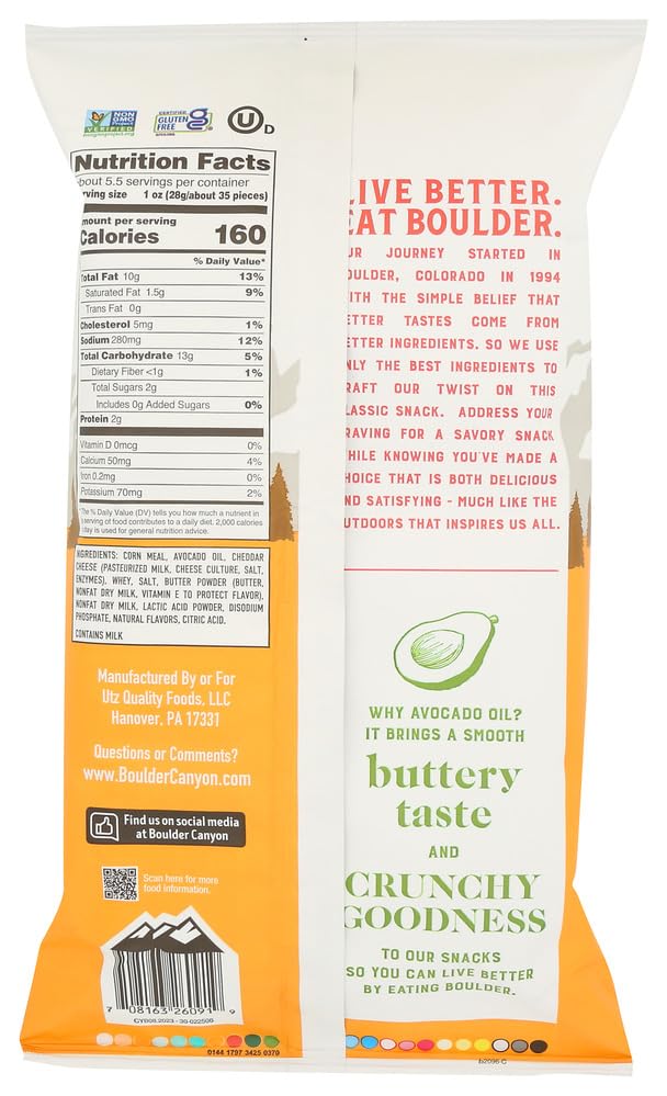 Image of BOULDER CANYON Aged White Cheddar Canyon Poppers, 5.25 OZ