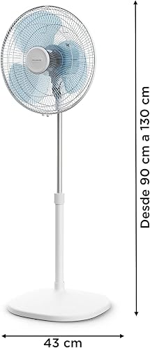 Rowenta Essential + VU4410F0 Silent Performance Fan on Stand, Compact Oscillation and Orientation Remote Control Adjustable Height VU4410F0, White, 130 x 45 x 43 cm - 3