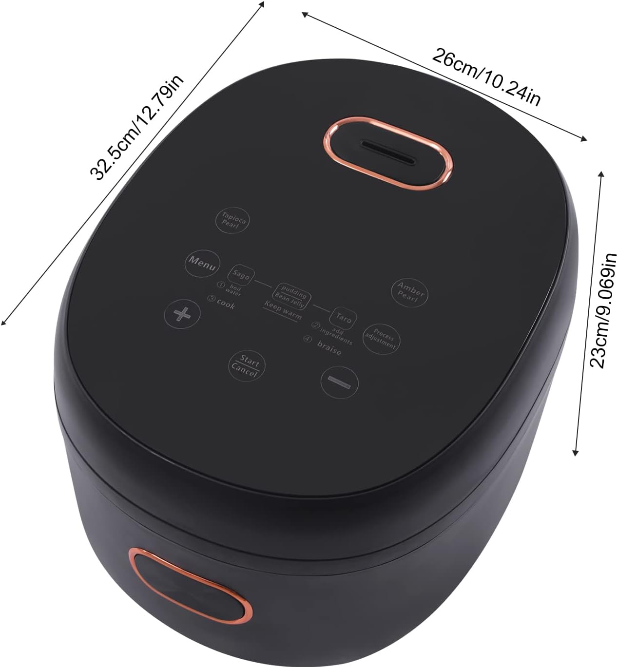 DNYSYSJ Automatic Boba Pot, Commercial Boba Cooker 5L Touchscreen Pearl Tapioca Cooker Milk Tea Cooker for Cooking Boba Taro Ball Sago, Three-dimensional Circulation Heating, 110V (Style 2, 900W)