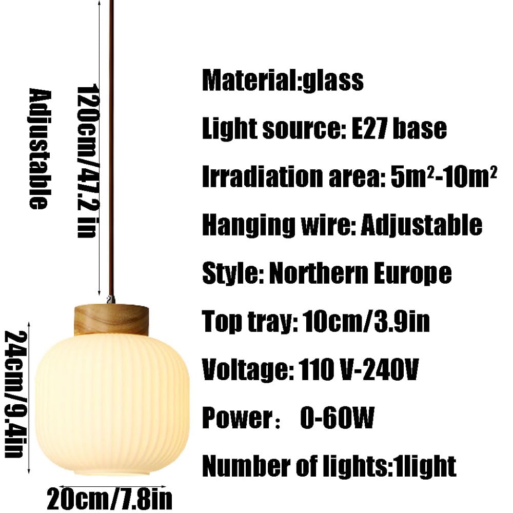Kreatywna lampa wisząca w kształcie latarni, szklana lampa wisząca w stylu skandynawskim, lampa wisząca z jedną głowicą E27, dekoracyjna oprawa do balkonu i restauracji, oprawy wpuszczane