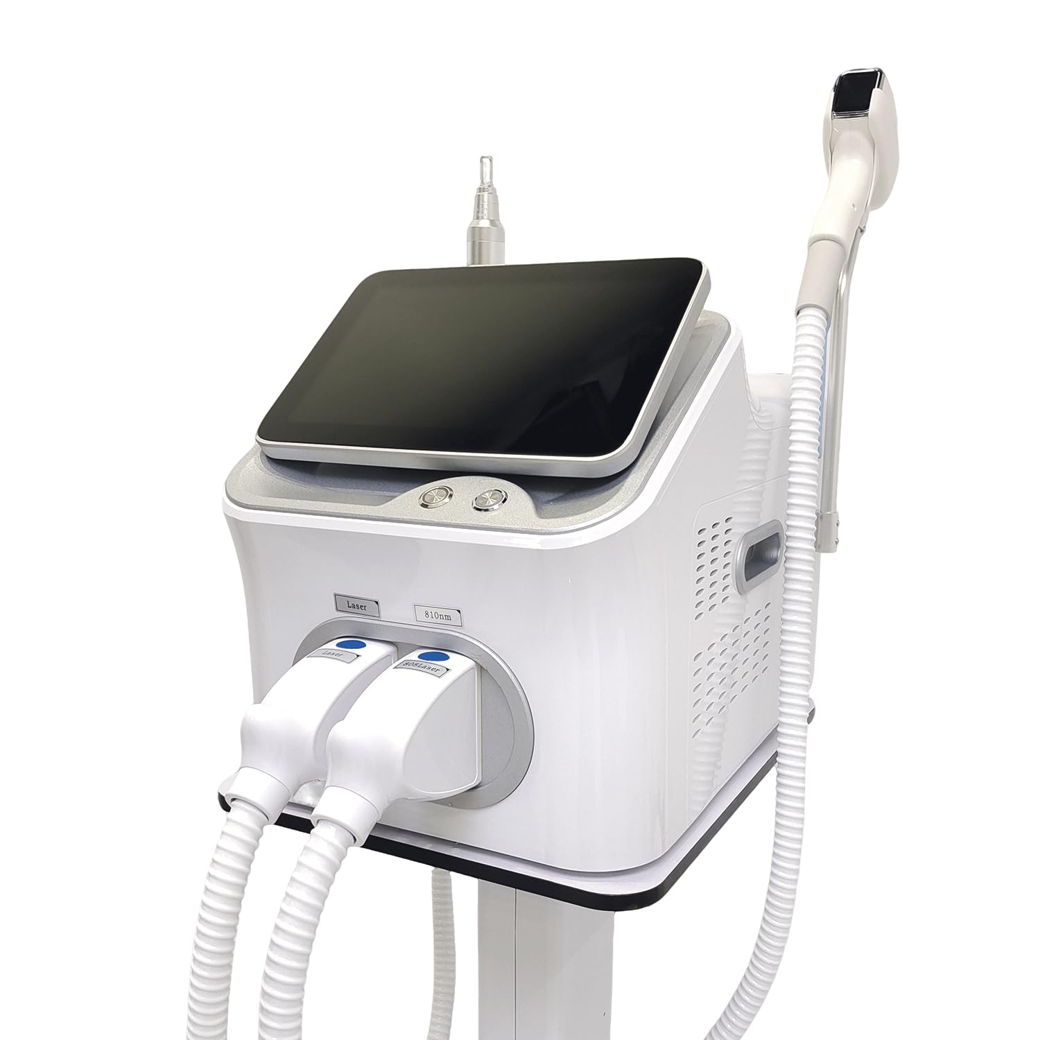 Equipo de cuidado de belleza profesional portátil 2 en 1 con sistema de refrigeración y pantalla táctil grande, dispositivo de cuidado personal multifunción para el hogar, salón y spa