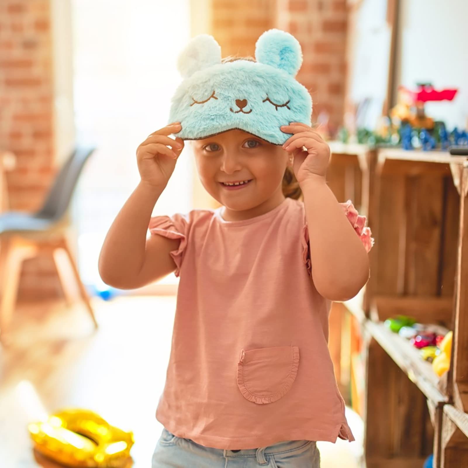 Simpatico Coniglio Che Dorme Maschera Per Gli Occhi Peluche Benda Da Viaggio Maschere Per Dormire Super Morbido Divertente Copertura Per Gli Occhi Per Bambini Ragazze E Adulti Nero Bianco Panda
